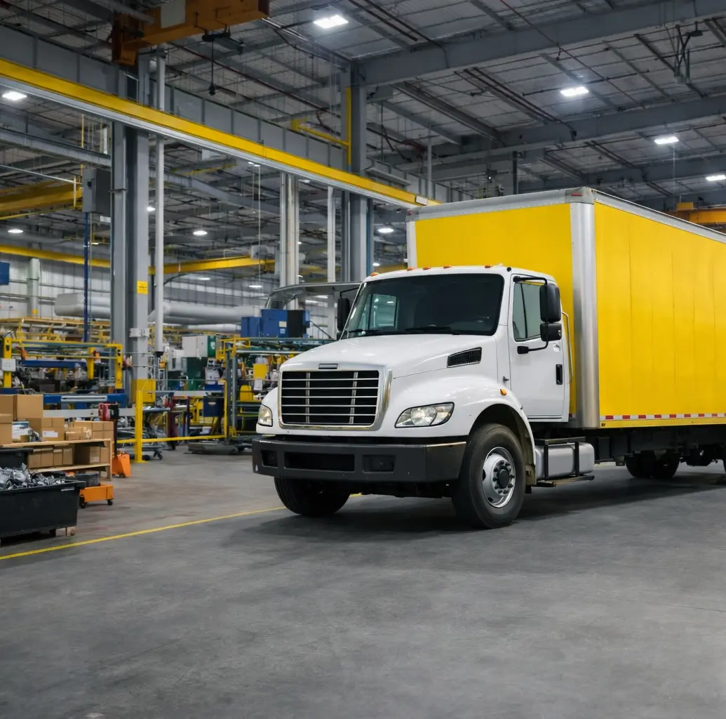 Box truck on site representing lease-on opportunities